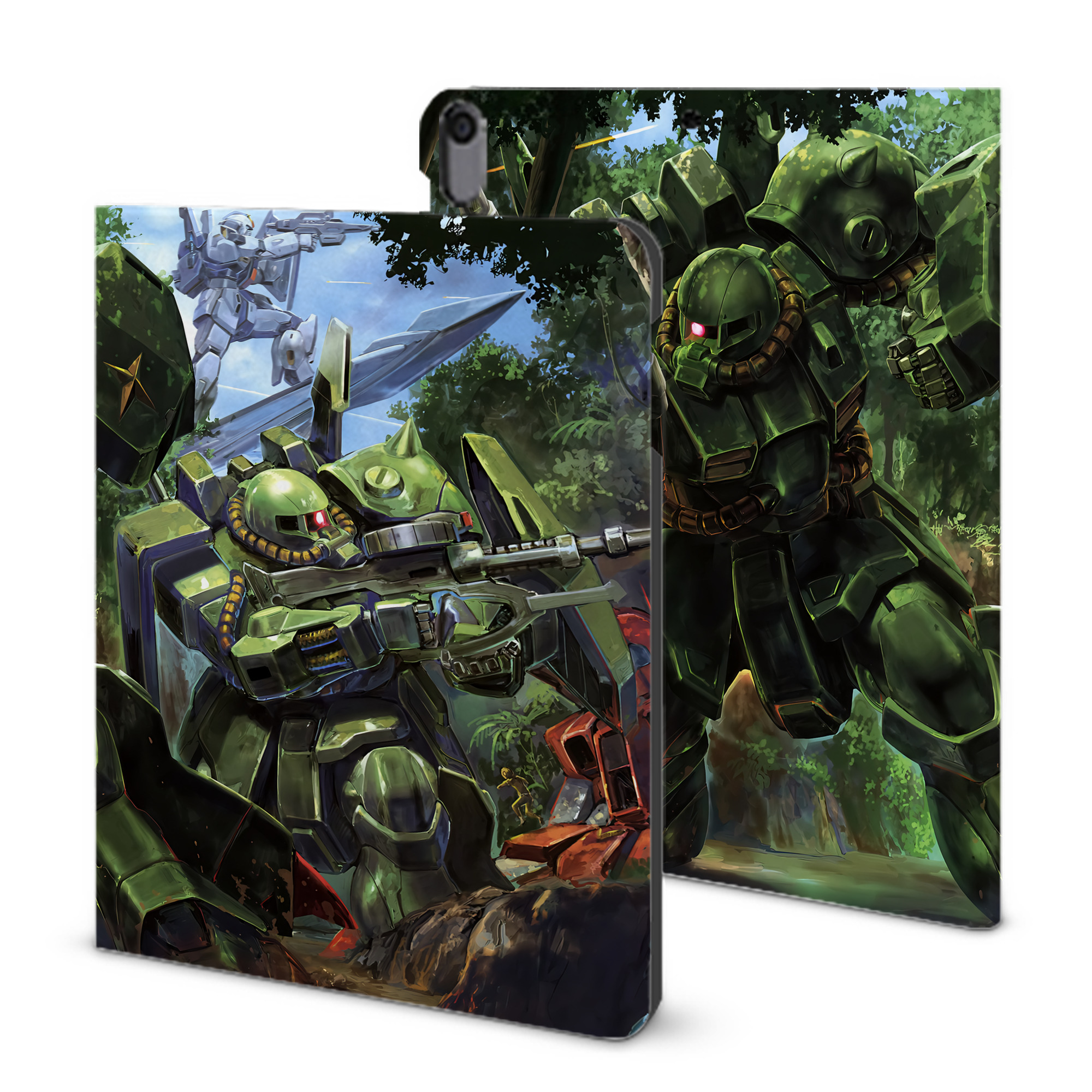 （画像用） 機動戦士ガンダム Mobile Suit Gundam IPad ケース ブック型 PUレザー TPU 耐衝撃 軽量 薄型 ペン収納なし 全面保護 IPad 各モデル対応